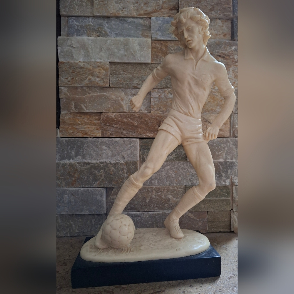 A. Santini Soccer Player In Motion Vintage Sculpture